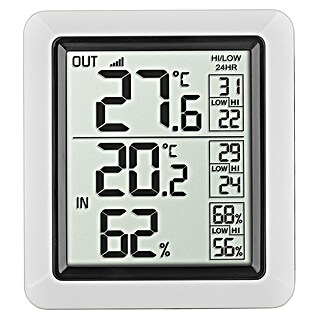 TFA Dostmann Funk-Thermo-Hygrometer (Digital, L x B x H: 77 x 22 x 86 mm, Weiß)