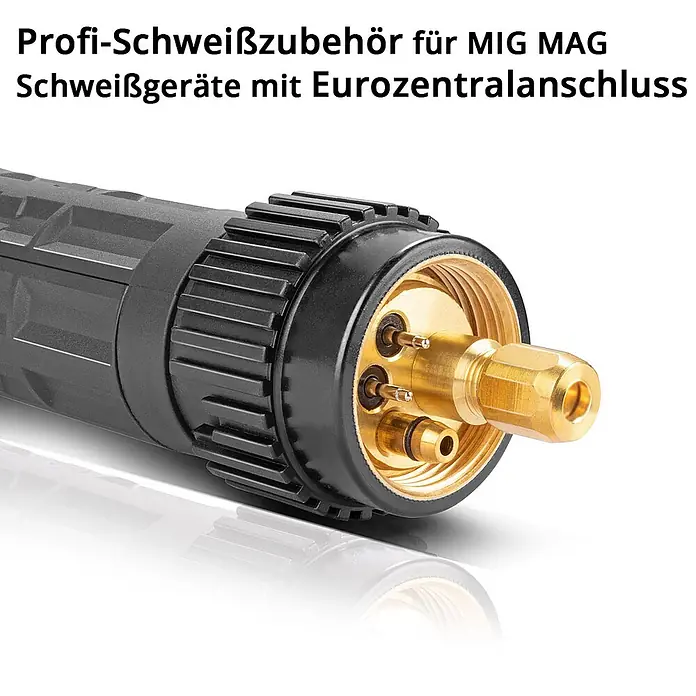 STAHLWERK MIG/MAG-Schweißbrenner Schweißbrenner AK15 MB15 3 m Schlauchpaket -  - Schwarzer Schweißbrennergriff mit Messing-Eurozentralanschluss für MIG/MAG-Schweißgeräte.