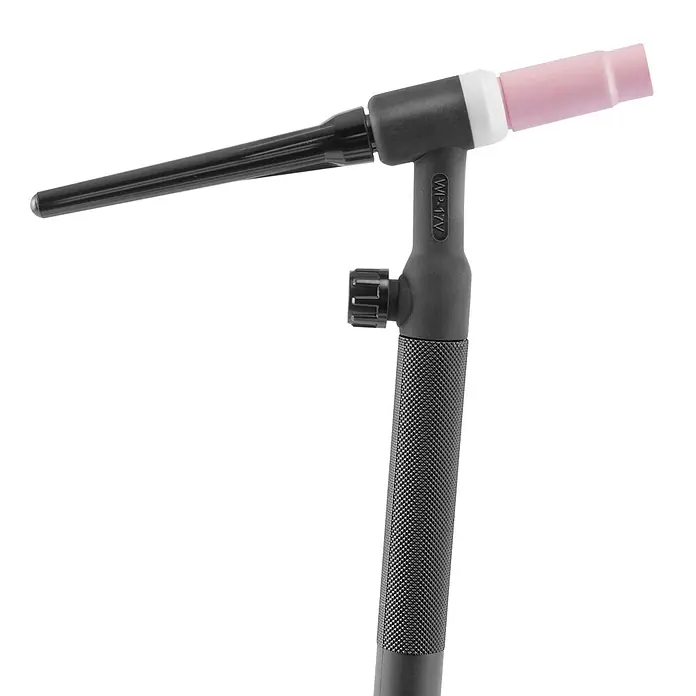STAHLWERK MIG/MAG-Schweißbrenner Schweißbrenner Lift-Tig-Brenner WP-17V -  - Schwarzer WIG-Schweißbrenner mit texturiertem Griff, schwarzer Düse und pinker Keramikkappe.