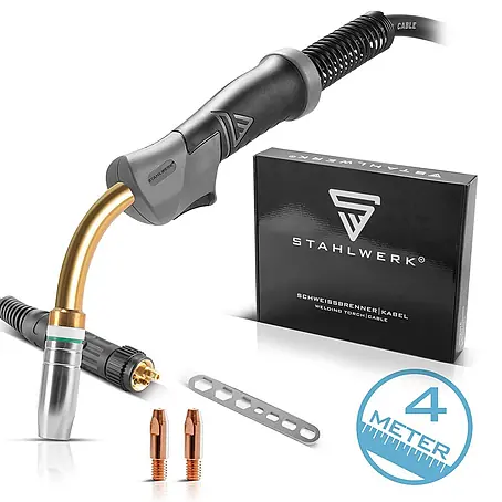 STAHLWERK  MIG/MAG-Schweißbrenner Schweißbrenner AK25 MB25 4 m Schlauchpaket