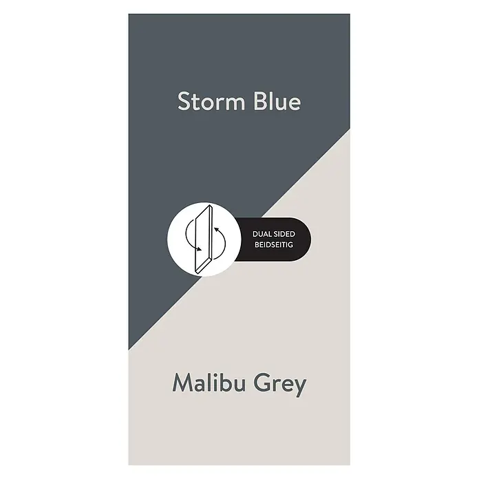 Wetwall Wandpaneel Alloy - 60 x 244 cm, Malibu Grey / Storm Blue - Beidseitiges Produkt in Sturmblau und Malibugrau.
