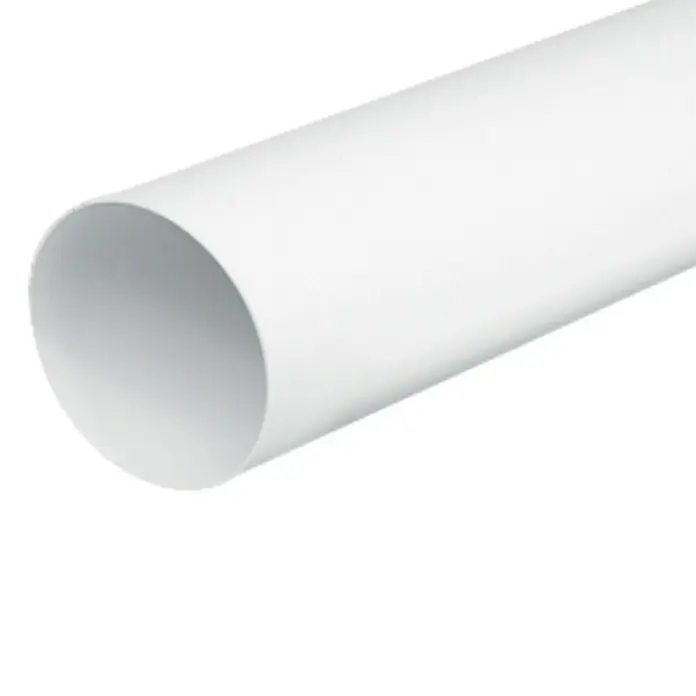 Tubo redondo Tubpla - Ø x L: 100 mm x 1,5 m, Blanco - Tubo de PVC blanco, ideal para fontanería y construcción, ofrece durabilidad y flexibilidad para diversos proyectos de instalación.