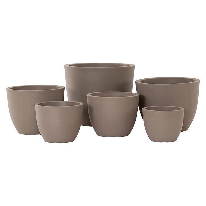 Siena Garden Pflanzgefäß BRISTOL (Ø x H: 30 x 23 cm, Taupe, Kunststoff, 1 Stk.) | BAUHAUS
