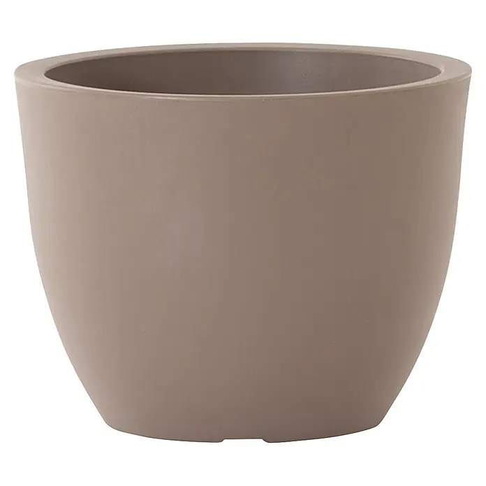 Siena Garden Pflanztopf BRISTOL - Außenmaß (Ø x H): 35 x 28 cm, Taupe, Kunststoff, 1 Stk. - Glatter, runder Pflanztopf aus taupefarbenem Beton.