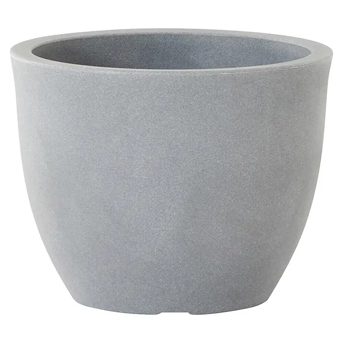 Siena Garden Pflanztopf BRISTOL - Außenmaß (Ø x H): 35 x 28 cm, Grau, Kunststoff, 1 Stk. - Grauer, strukturierter Pflanztopf.