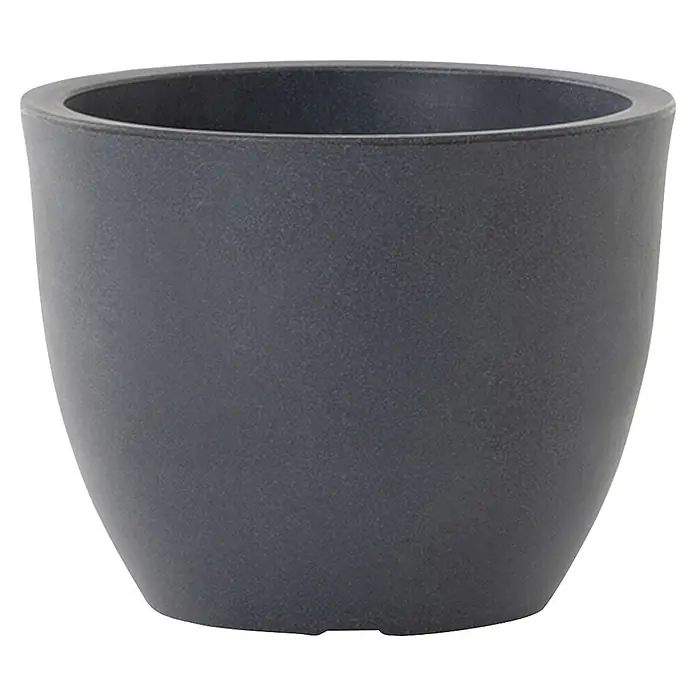 Siena Garden Pflanztopf BRISTOL - Außenmaß (Ø x H): 30 x 23 cm, Anthrazit, Kunststoff, 1 Stk. - Dunkelgrauer, matt strukturierter Blumentopf, konische Form.