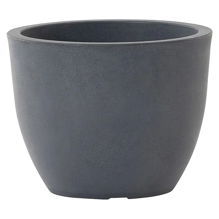 Siena Garden Pflanztopf BRISTOL - Außenmaß (Ø x H): 35 x 28 cm, Anthrazit, Kunststoff, 1 Stk. - Dunkelgrauer, konischer Pflanztopf mit mattierter, texturierter Oberfläche.