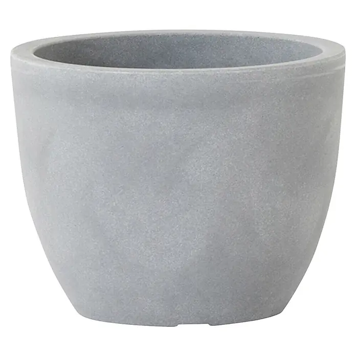 Siena Garden Pflanztopf BRISTOL - Außenmaß (Ø x H): 30 x 23 cm, Grau, Kunststoff, 1 Stk. - Runder grauer Beton-Pflanztopf für Pflanzen.