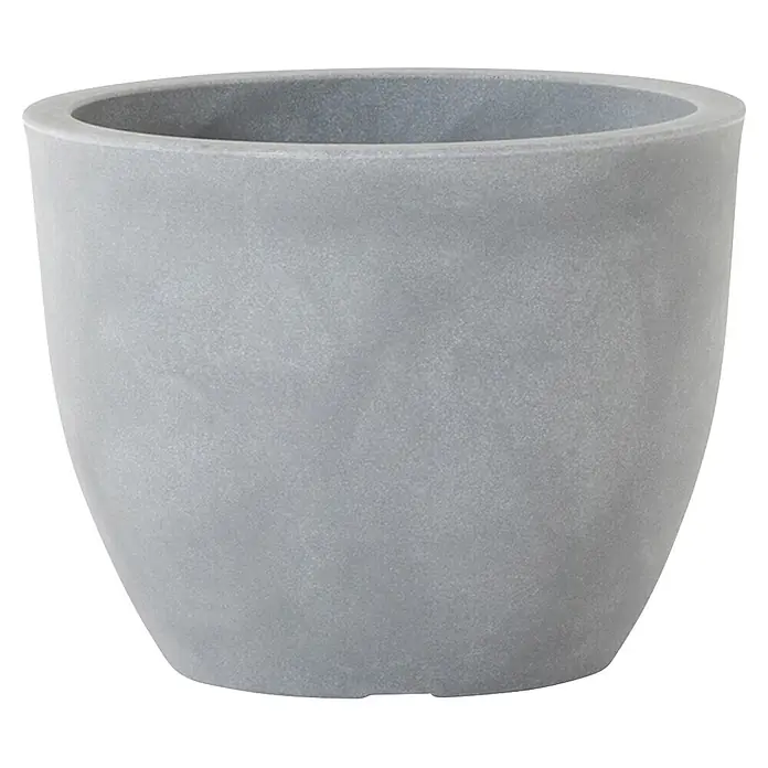 Siena Garden Pflanztopf BRISTOL - Außenmaß (Ø x H): 40 x 31 cm, Grau, Kunststoff, 1 Stk. - Grauer, strukturierter Blumentopf.