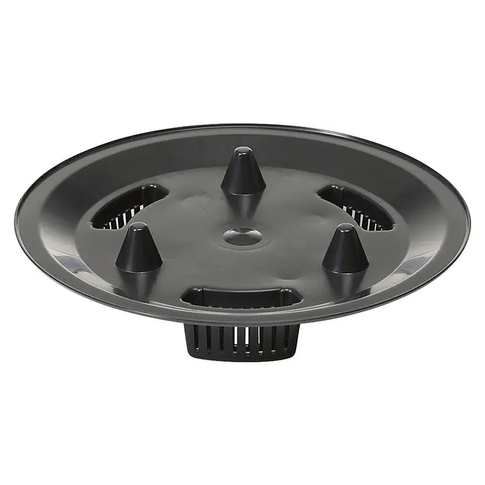 Siena Garden Pflanztopf OSLO PURE - Anthrazit, Kunststoff, Außenmaß (Ø x H): 47 x 26,5 cm - Schwarzer Kunststoff-Netztopfdeckel mit vier konischen Stützen und geschlitztem Korb für Hydroponik.