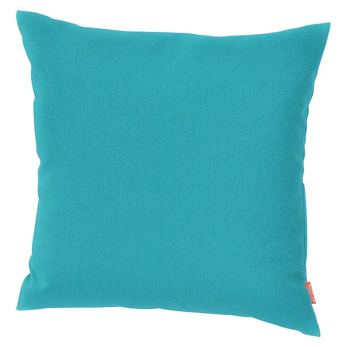 Siena Garden Kissen PRIME - 45 x 45 cm, Aqua, Quadratisch - Ein quadratisches hellblaues Stoffkissen mit sichtbarer Textur.