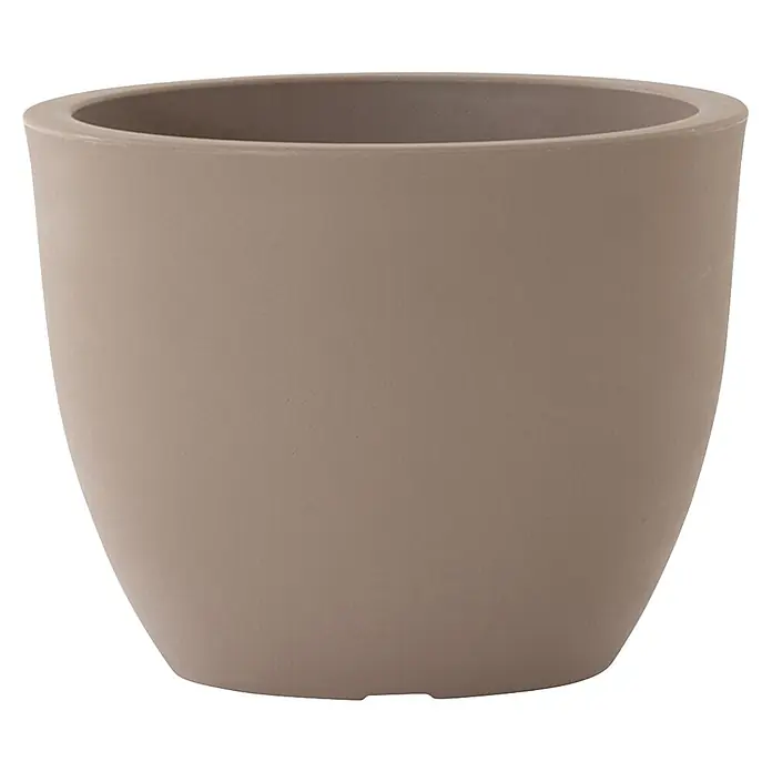 Siena Garden Pflanztopf BRISTOL - Außenmaß (Ø x H): 40 x 31 cm, Taupe, Kunststoff, 1 Stk. - Runder, mattgrauer, konischer Pflanztopf.