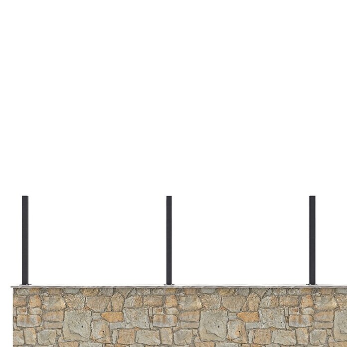 Poste para valla Ventia (Altura: 150 cm, Antracita, Aluminio) | BAUHAUS