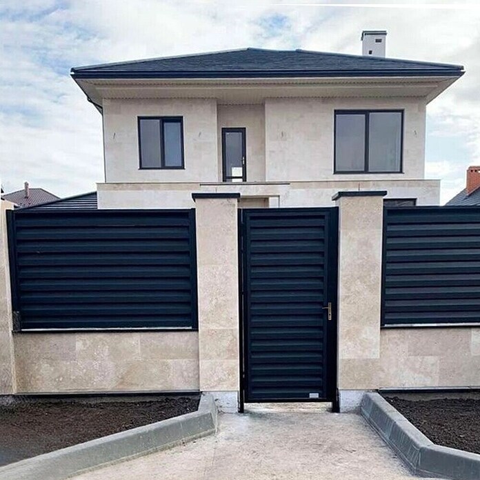 Puerta de valla Ventia (100 x 200 cm, Antracita, Aluminio) | BAUHAUS