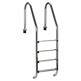 Poolleiter (Anzahl Tritte: 4 Stk., Poolleiter geeignet für: Einbaupool, 150 cm, Edelstahl)