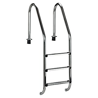 Poolleiter (Anzahl Tritte: 3 Stk., Poolleiter geeignet für: Einbaupool, 120 cm, Edelstahl)