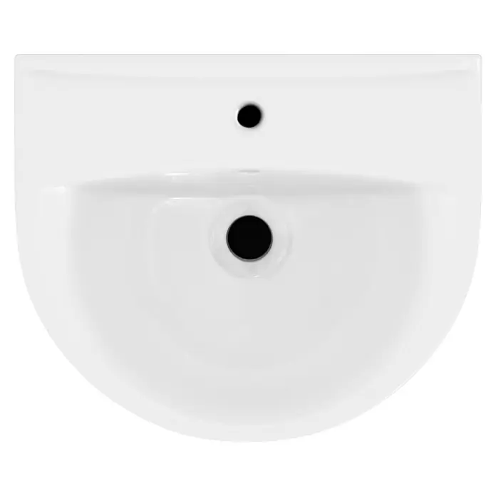 Cersanit Waschtisch President - 60 x 48,5 cm, Ohne Spezialglasur, Hahnloch: Mitte, Mit Überlauf, Weiß - Weißes Keramikwaschbecken.
