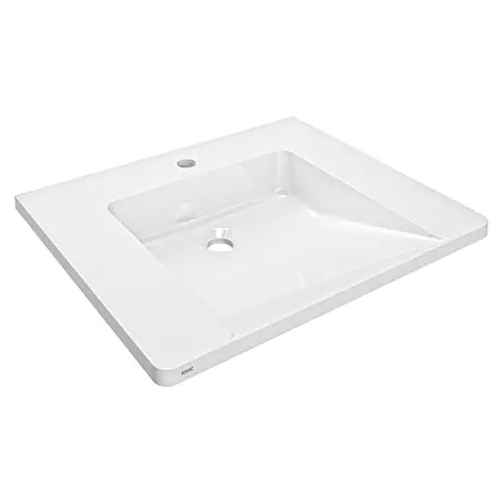 KWC  Waschtisch KWC AR Einzelwaschtisch, EXOS, MIRANIT, 600x125x500 mm, weiß, Hahnloch