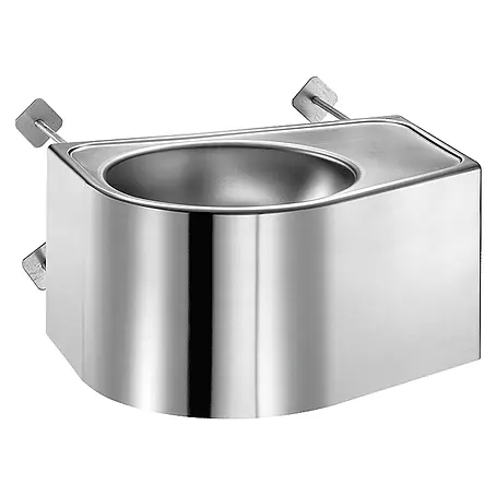 Delabie  Waschtisch Delabie WT DUO S TC L wandh. ohne Hahnloch Edst. 1.4301 satiniert