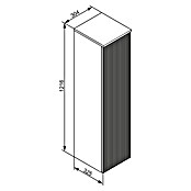 Camargue Vio Midischrank (B x T x H: 30,4 x 32,5 x 121,6 cm, Weiß, DIN Anschlag: Links) | BAUHAUS
