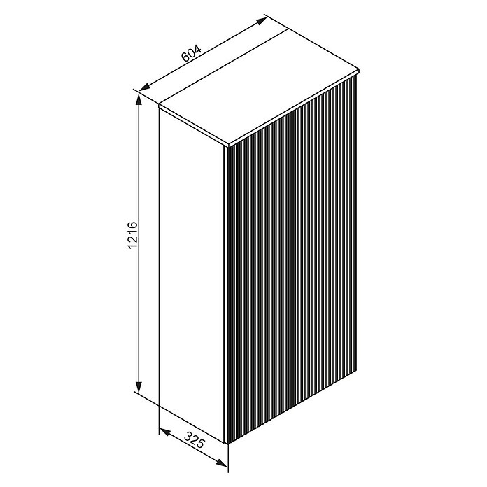 Camargue Vio Midischrank (B x T x H: 60,4 x 32,5 x 121,6 cm, Weiß) | BAUHAUS
