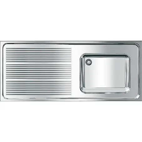 KWC  Einbauspüle KWC AR Gewerbespüle, MAXIMA, Edelstahl, 1400x432x600 mm, Tropfteil links