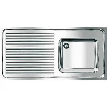 KWC  Einbauspüle KWC AR Gewerbespüle, MAXIMA, Edelstahl, 1200x382x600 mm, Tropfteil links