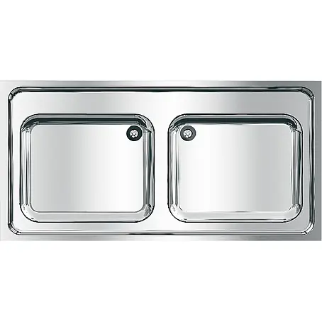 KWC  Einbauspüle KWC AR Gewerbespüle, MAXIMA, Edelstahl, 2 Becken, 1200x432x600 mm
