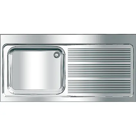 KWC  Einbauspüle KWC AR Gewerbespüle, MAXIMA, Edelstahl, 1400x432x700 mm, Tropfteil rechts