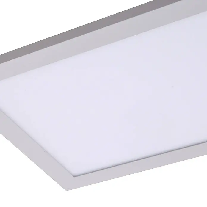 Lindby LED-Panel Enhife - L x B x H: 80 x 20 x 5 cm, weiß / opal, Neutralweiß - Rechteckige LED-Panel-Leuchte mit weißem Diffusor und silberfarbenem Rahmen.