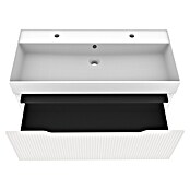 Camargue Vio Badmöbel-Set (Gesamtbreite Badmöbel: 100,6 cm, Weiß, Matt, Inklusive Kunststoffschale und 2 Hahnlöcher) | BAUHAUS