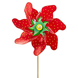 Windspiel Windrad (Höhe: 75 cm, Erdbeere, Holz)