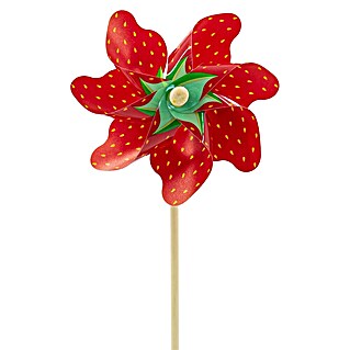 Windspiel Windrad (Höhe: 48 cm, Erdbeere, Holz)
