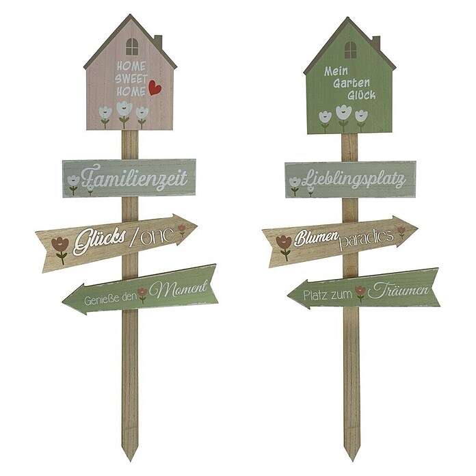 Gartenstecker Wegweiser (L x B x H: 105 x 38 x 2,5 mm, Mehrfarbig, Holz) | BAUHAUS