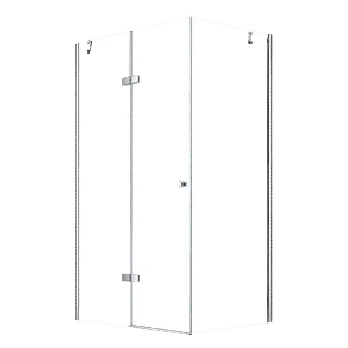 Glaszentrum Hagen Eckdusche 90x75x195 cm Hestia Duschkabine inkl. Tasse - 75 x 90 x 195 cm, Imprägniert, Farblos, Stärke: 8 mm - Klare Glas-Eckduschkabine mit silbernen Metallprofilen und Scharnieren.