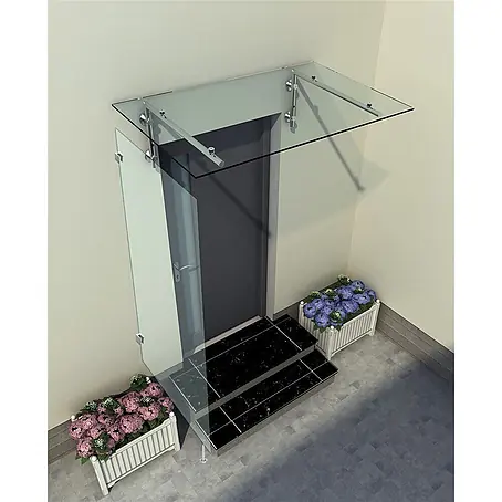 Glaszentrum Hagen  Vordach 80x200x80 cm Seitenteil für Vordächer Klar
