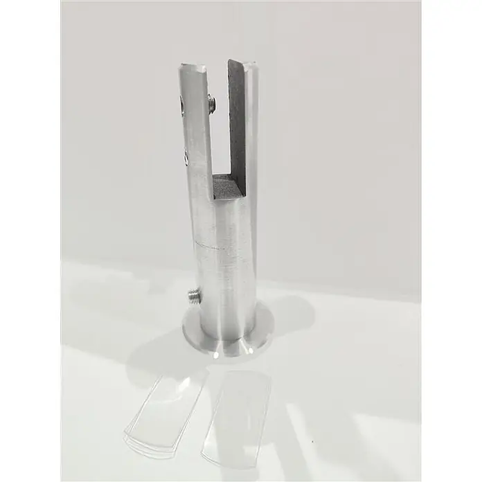 Glaszentrum Hagen Vordach 80x200x80 cm Seitenteil für Vordächer Grau - 80 x 90 x 200 cm, Silber - Edelstahl-Glasklemme mit U-förmigem Kanal, Befestigungsschrauben und transparenten Dichtungen.