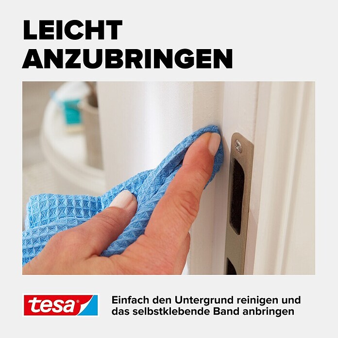 tesa MOLL Dichtungsstreifen Standard I-Profil (Weiß, 6 m x 9 mm x 4 mm, Geeignet für: Spaltenbreiten 1 - 3,5 mm)