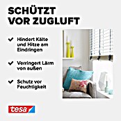 tesa MOLL Dichtungsstreifen Standard I-Profil (Weiß, 6 m x 9 mm x 4 mm, Geeignet für: Spaltenbreiten 1 - 3,5 mm)