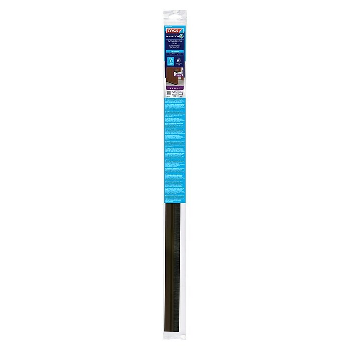 tesa MOLL Türdichtschiene Textil (Braun, 1 m x 43 mm, Geeignet für: Spaltenbreiten bis 15 mm)