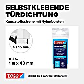 tesa MOLL Türdichtschiene Textil (Weiß, 1 m x 43 mm, Geeignet für: Spaltenbreiten bis 15 mm)