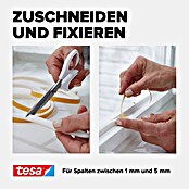 tesa MOLL Schaumstoffdichtung Universal (Weiß, 10 m x 9 mm x 6 mm, Geeignet für: Spaltenbreiten 1 - 5 mm)