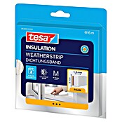 tesa MOLL Schaumstoffdichtung Universal (Weiß, 6 m x 9 mm x 6 mm, Geeignet für: Spaltenbreiten 1 - 5 mm)