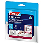 tesa MOLL P-Profildichtung (Weiß, 6 m x 9 mm x 5,5 mm, Geeignet für: Spaltenbreiten 2 - 5 mm)