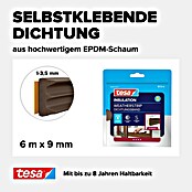 tesa MOLL E-Rillenprofildichtung (Braun, 6 m x 9 mm x 4 mm, Geeignet für: Spaltenbreiten 1 - 3,5 mm)
