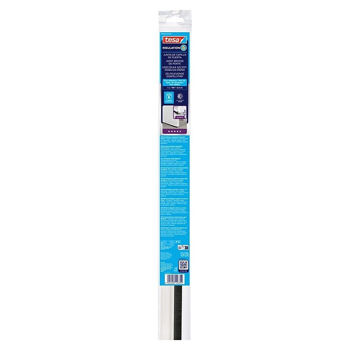 tesa MOLL Türdichtschiene Textil (Weiß, 1 m x 43 mm, Geeignet für: Spaltenbreiten bis 15 mm)