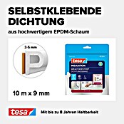 tesa MOLL P-Profildichtung (Weiß, 10 m x 9 mm x 5,5 mm, Geeignet für: Spaltenbreiten 2 - 5 mm)