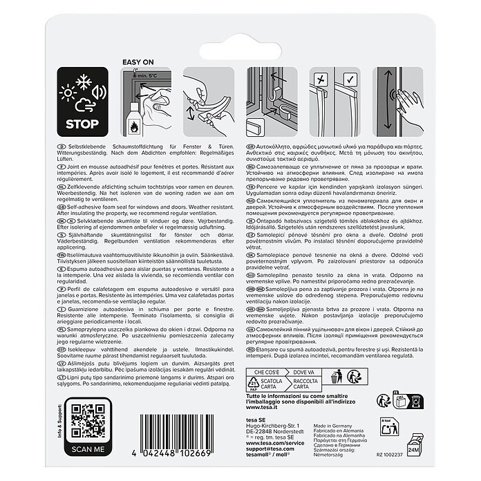 tesa MOLL Dichtungsstreifen Standard I-Profil (Braun, 6 m x 9 mm x 4 mm, Geeignet für: Spaltenbreiten 1 - 3,5 mm)