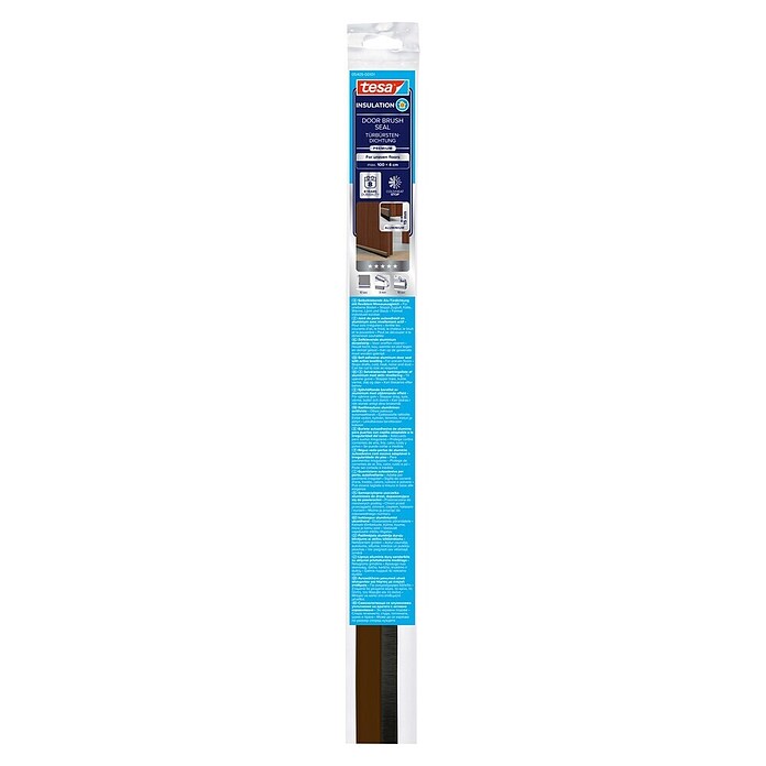 tesa MOLL Türdichtschiene Alu Comfort (Braun, 1 m x 40 mm, Geeignet für: Spaltenbreiten bis 15 mm)