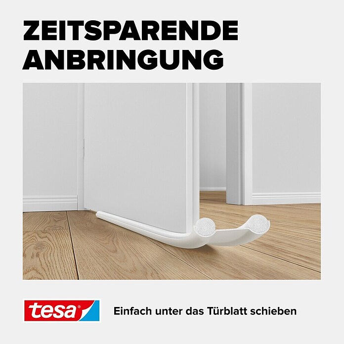 tesa MOLL Türbodendichtung (Weiß, 0,95 m x 25 mm, Geeignet für: Glatte Böden)